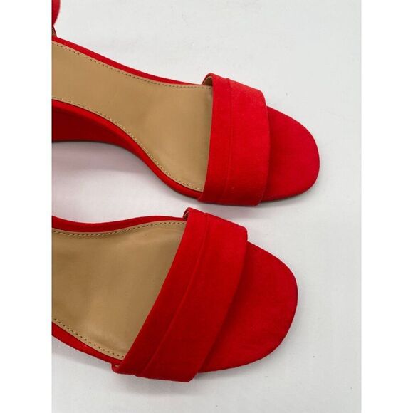 J.Crew Wedge‎ Sandals Belvedere Red Womens Sz 9.5 Open Toe Buckle - Picture 9 of 12